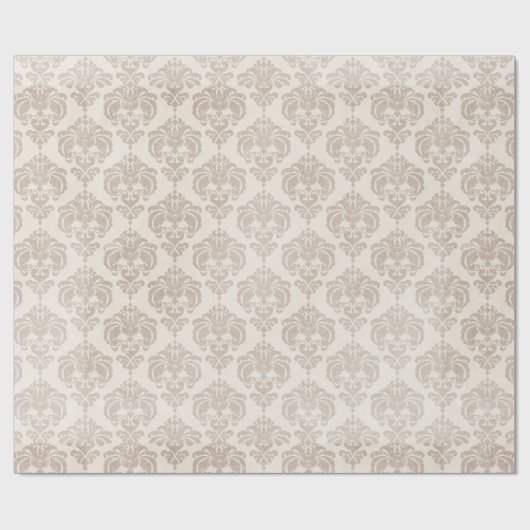 Cream Damask Geschenkpapier (Flach)