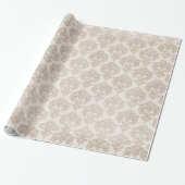 Cream Damask Geschenkpapier (Ungerollt)