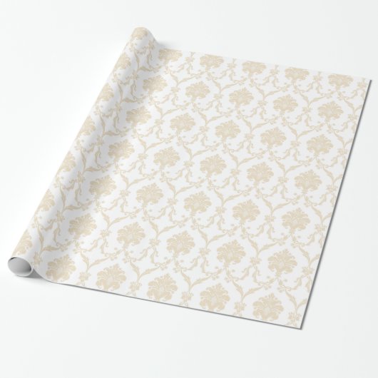 Cream Damask Geschenkpapier (Ungerollt)