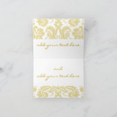 Cream Damask Gold Wedding Einladung Mitteilungskar (Innenseite)