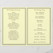 Cream Damask Jüdisches Hochzeitsprogramm (Rückseite)