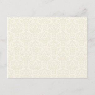 Cream Damask Muster Postkarte