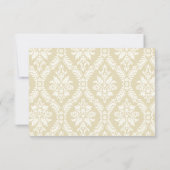 Cream Damask RSVP-Karte RSVP Karte (Rückseite)