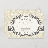 Cream Damask RSVP-Karte RSVP Karte (Vorne/Hinten)
