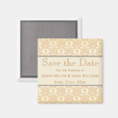 Cream Damask Speichern des Datumsfensters Magnet (Vorderseite/Rückseite)
