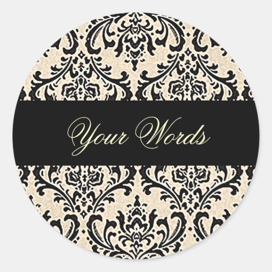 Cream Damask ~ Stickers (Vorderseite)