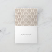 Cream Damask Vielen Dank Dankeskarte (Innenseite)