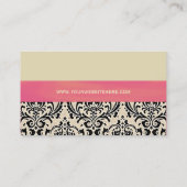 Cream Damask Visitenkarte (Rückseite)