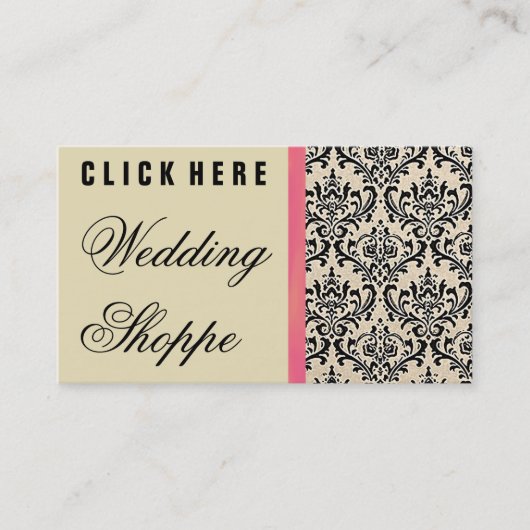 Cream Damask Visitenkarte (Vorderseite)