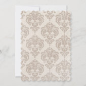 Cream Damask Wedding Einladung (Rückseite)