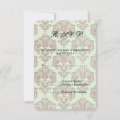 Cream Damask Wedding UAWG RSVP Karte (Vorderseite)