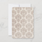 Cream Damask Wedding UAWG RSVP Karte (Rückseite)