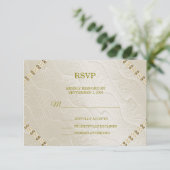 Cream Decorative Wedding RSVP Card (Stehend Vorderseite)