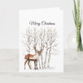 Cream Deer Elk Christmas Karte (Vorderseite)