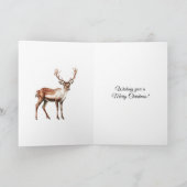 Cream Deer Elk Christmas Karte (Innenseite)