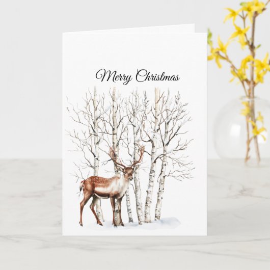 Cream Deer Elk Christmas Karte (Gelbe Blume)