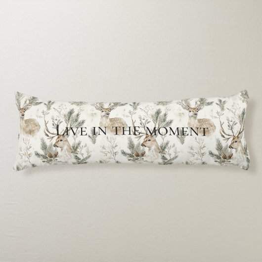 Cream Deer Woodland Animals Christmas Seitenschläferkissen (Vorderseite)
