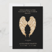 Cream Delicate Angel Wings Design Funeral Memorial Einladung (Vorderseite)