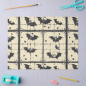 Cream Denim Grunge Patchwork mit Fledermäusen (2) Seidenpapier (Basteln)
