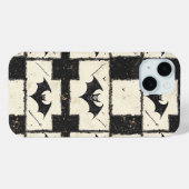 Cream Denim Grunge Patchwork mit Fledermäusen (3) Case-Mate iPhone Hülle (Rückseite (Horizontal))