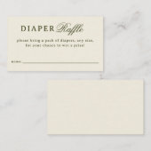 Cream Diaper Raffle Baby Shower Begleitkarte (Vorne/Hinten)