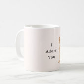 Cream Dog Pink Bow Adore Kaffeetasse (Vorderseite Links)