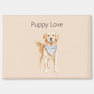 Cream Dog Puppy Liebe Magnet