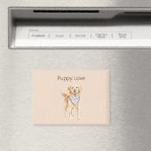 Cream Dog Puppy Liebe Magnet (In Situ (Geschirrspüler))