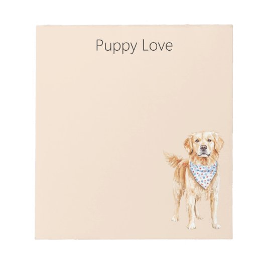 Cream Dog Puppy Liebe Notizblock (Vorderseite)