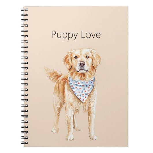 Cream Dog Puppy Liebe Notizblock (Vorderseite)
