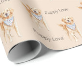 Cream Dog Welpenliebe Geschenkpapier (Rolleneckpunkt)