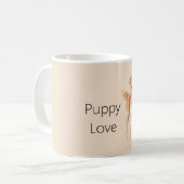 Cream Dog Welpenliebe Kaffeetasse (Vorderseite Links)