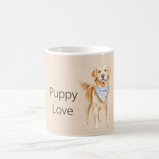 Cream Dog Welpenliebe Kaffeetasse (Mittel)