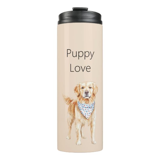 Cream Dog Welpenliebe Thermosbecher (Vorderseite)