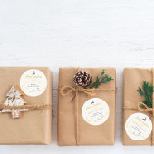 Cream Doodle Stars Frohe Weihnachtsaufkleber Runder Aufkleber