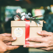 Cream Doodle Stars Frohe Weihnachtsaufkleber Runder Aufkleber