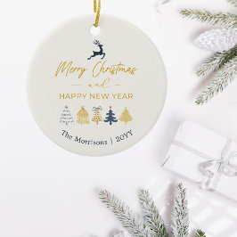 Cream Doodle Weihnachtsbaumen, Rentier, Sterne, Keramik Ornament