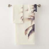 Cream Dream Palm Trees & Lights Beachy Glam Badhandtuch Set (Insitu)