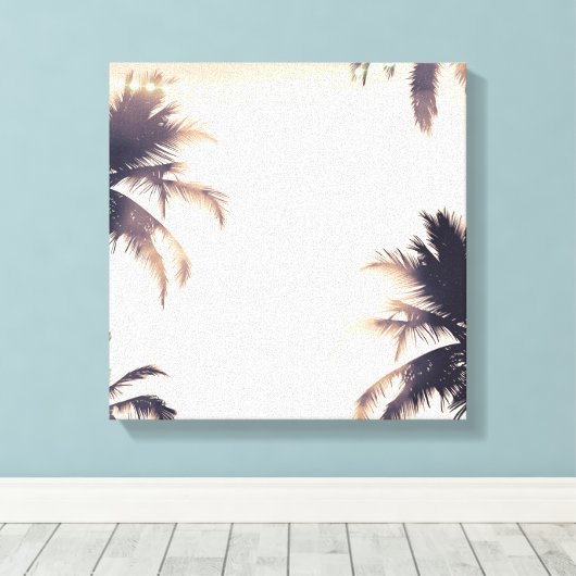 Cream Dream Palm Trees & Lights Beachy Glam Leinwanddruck (Insitu (Holzboden))
