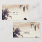 Cream Dream Palm Trees & Lights Beachy Glam Visitenkarte (Vorne/Hinten)