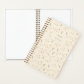 Cream Duck Wildflower Pattern Personalized Name Notizblock (Innen)