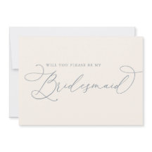 Cream & Dusty Blue Bridesmaid Vorschlag Card
