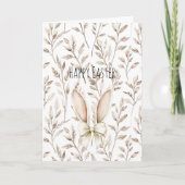 Cream Easter Bunny Rabbit Ears Karte (Vorderseite)