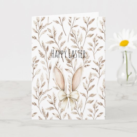 Cream Easter Bunny Rabbit Ears Karte (Kleine Pflanze)
