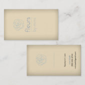 Cream Ecru Visitenkarte mit Rose (Vorne/Hinten)