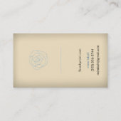 Cream Ecru Visitenkarte mit Rose (Rückseite)