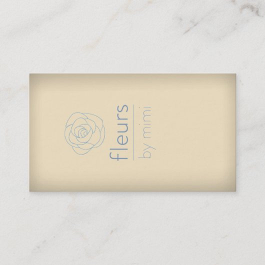 Cream Ecru Visitenkarte mit Rose (Vorderseite)