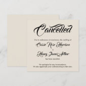 Cream Elaborate Cancale Wedding Ankündigung (Vorne/Hinten)