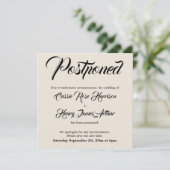 Cream Elaborate Postpected Wedding Ankündigung (Stehend Vorderseite)