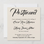 Cream Elaborate Postpected Wedding Ankündigung (Vorderseite)